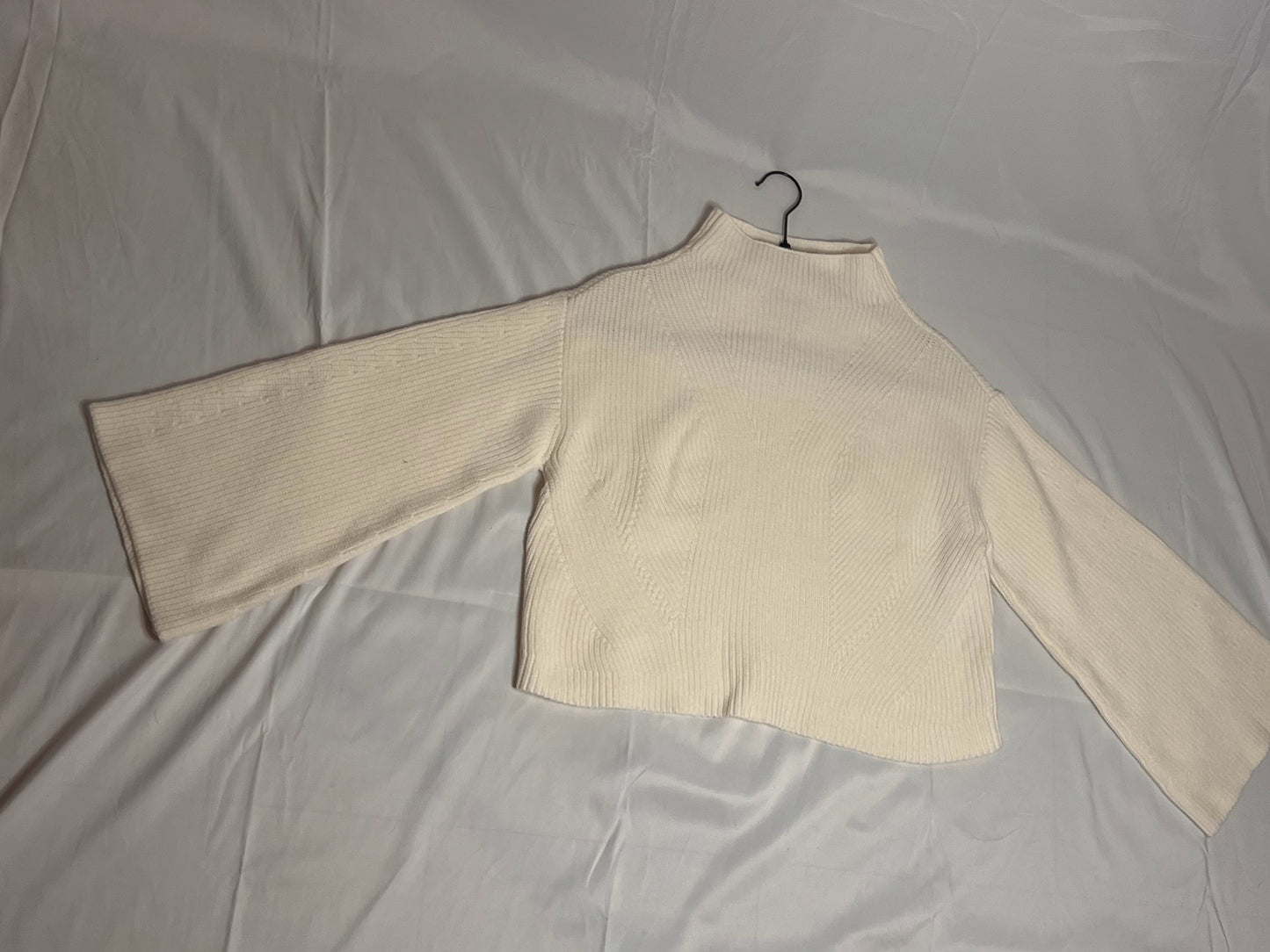Maeve Cream Turtleneck Sweater with Knit Texture (BNWT)