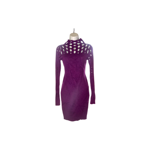Purple Mock Neck Long Sleeve Bodycon Dress- size medium (NWT)
