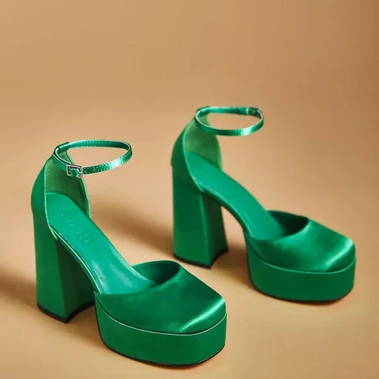 Silent D Green Platform Shoes – Size 9 (Retail $150, Brand New!)