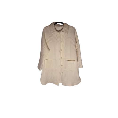 Anthropologie Cream Teddy Jacket with Textured Knit (NWT)